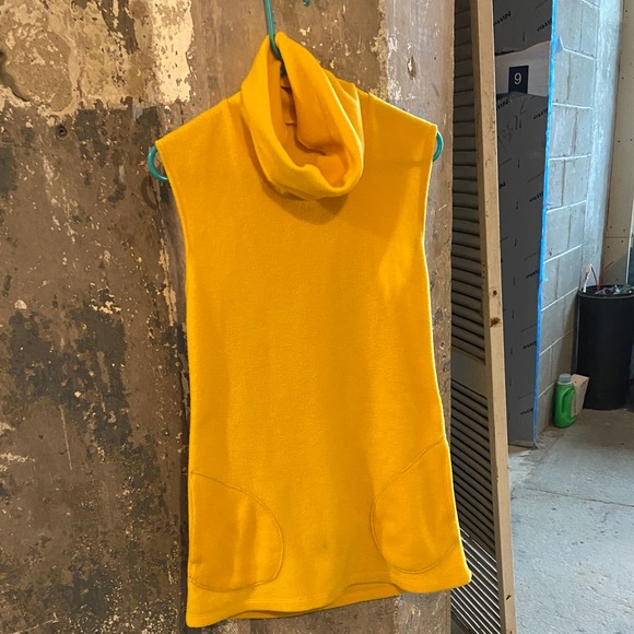 Bright yellow turtle neck fleece dress w/pockets - Picture 2 of 2